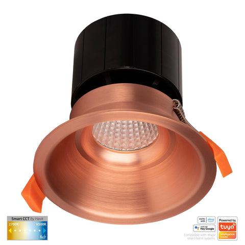 Prime Copper Coloured Fixed Deep CCT WIFI LED Downlight - HV5514CCT-CP