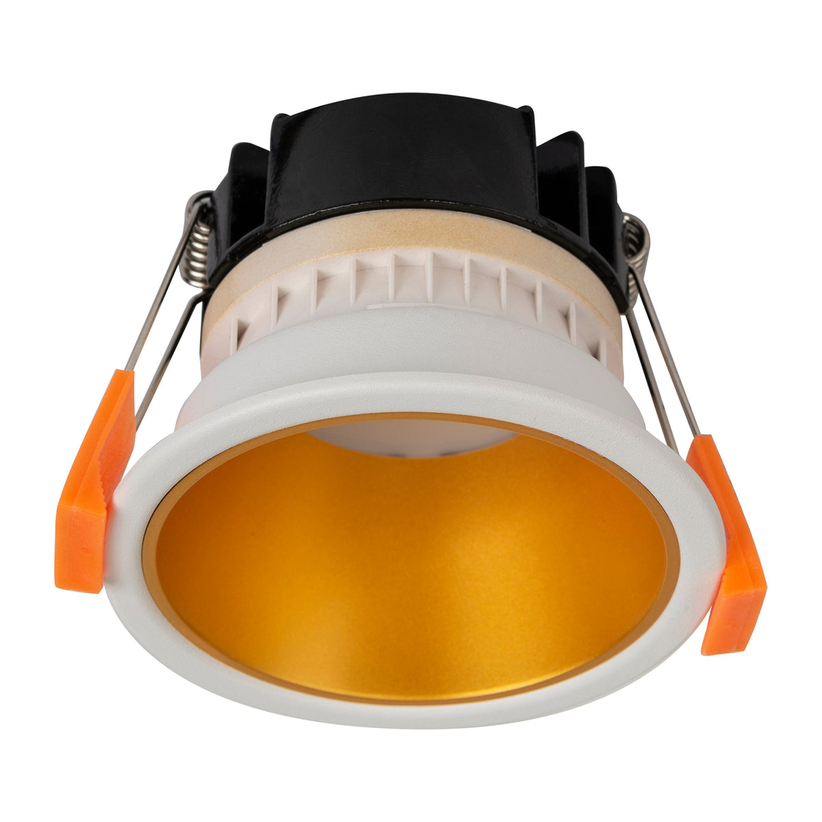 Gleam White with Gold Insert Fixed Dim to Warm LED Downlight - HV5529D2W-WG