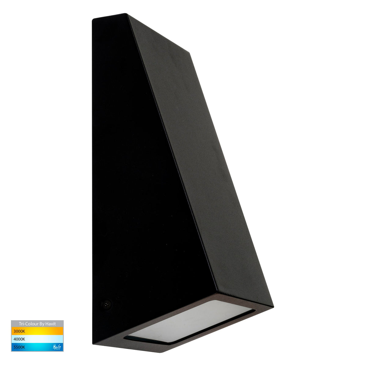 Taper Black TRI Colour LED Wedge Wall Light - HV3601T-BLK