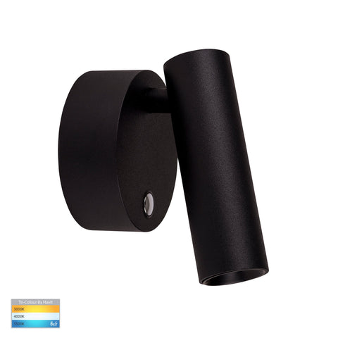 Lesen Black Single Adjustable Wall Light - HV3689T-BLK