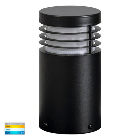 Mini Black TRI Colour LED Bollard Light - HV1605T-BLK-12V