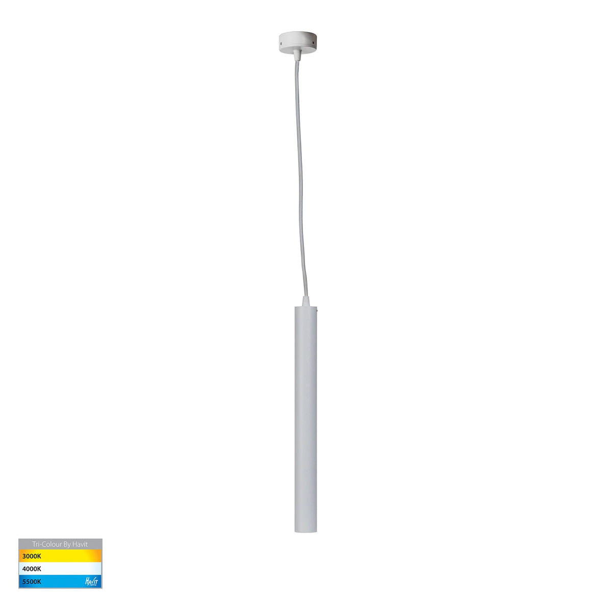 Henger White 6w Cylinder LED Pendant - HV5898T-WHT