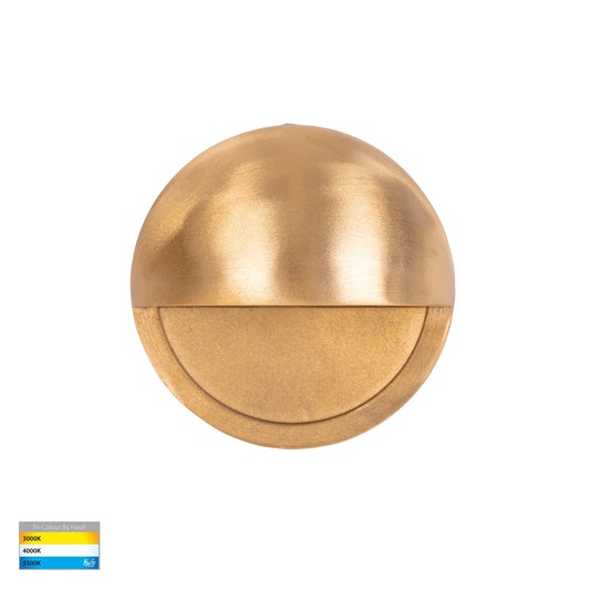 Veko Solid Brass Step Lights with Eyelid - HV2927T-BR-12V