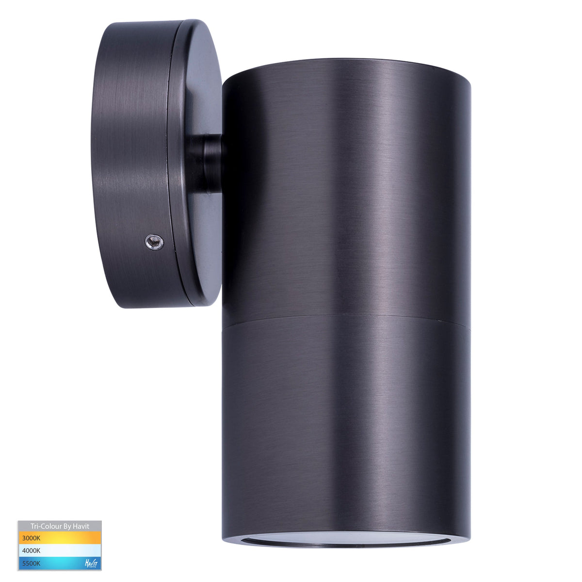 Tivah Solid Brass Graphite Coloured TRI Colour Fixed Down Wall Pillar Lights - HV1175T