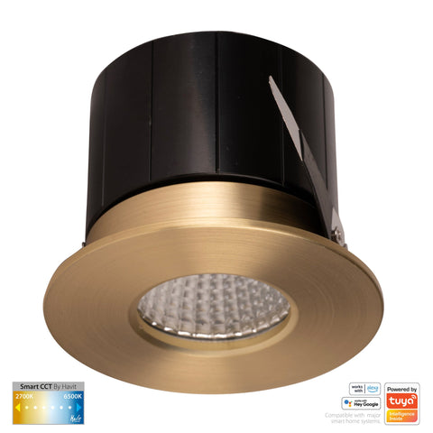 HV5511CCT-BR- Prime Brass Coloured Fixed CCT WIFI LED Downlight - HV5511CCT-BR
