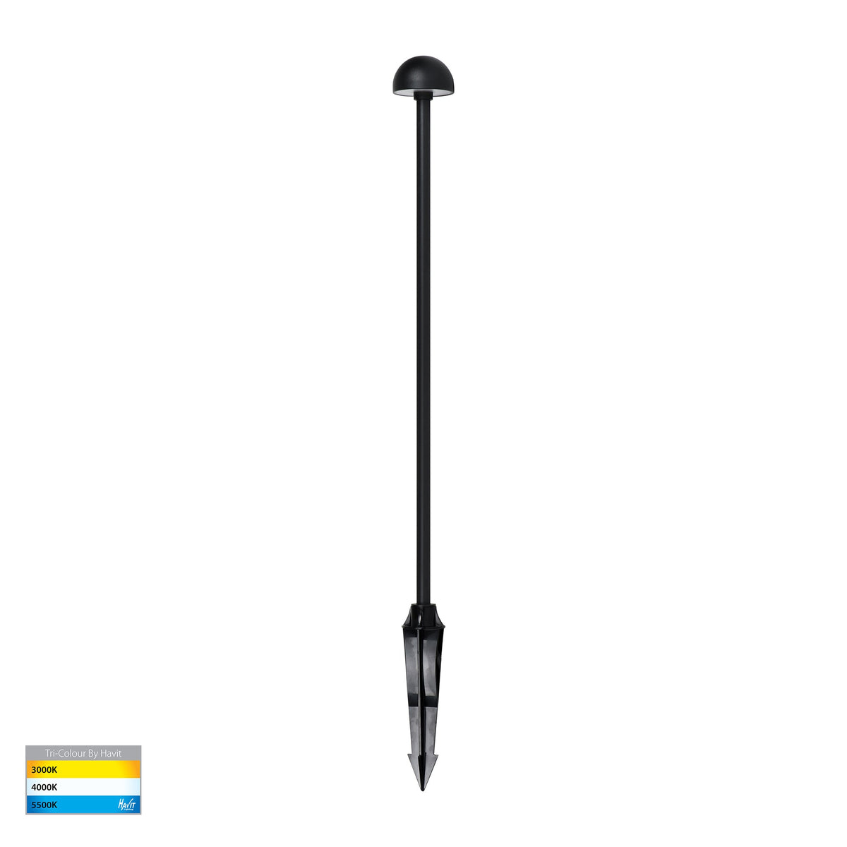 Madna Aluminium Black LED Bollard Spike Light - HV1513T-BLK-24V