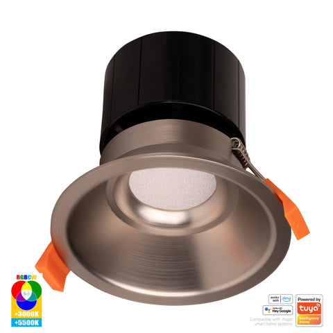 Prime Nickel Coloured Fixed Deep RGBCW WIFI LED Downlight - HV5514RGBCW-NK