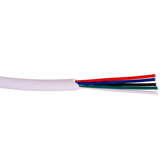 5 Core RGBC or RGBW cable with White Outer Sheathing - HV9992