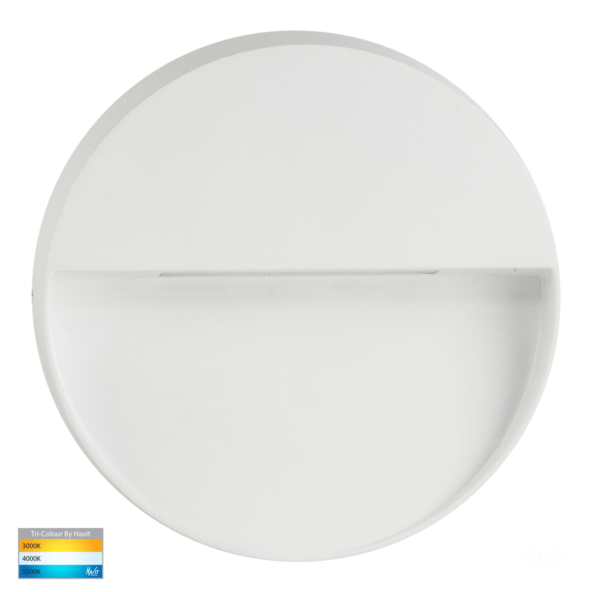 Virsma White Round LED Step lights - HV3277T-WHT-240V