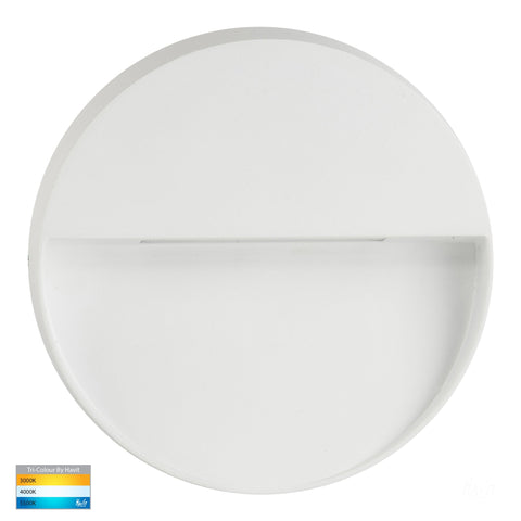 Virsma White Round LED Step lights - HV3277T-WHT-240V