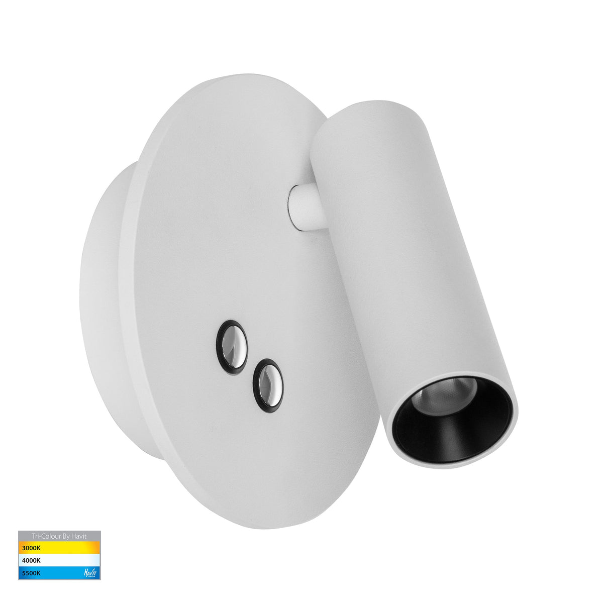 Lesen White Single Adjustable Wall Light with Back Light - HV3688T-WHT