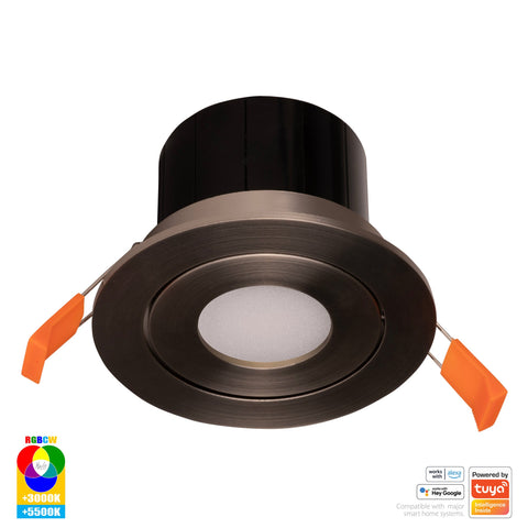 Prime Nickel Coloured Tilt RGBCW WIFI LED Downlight - HV5512RGBCW-NK
