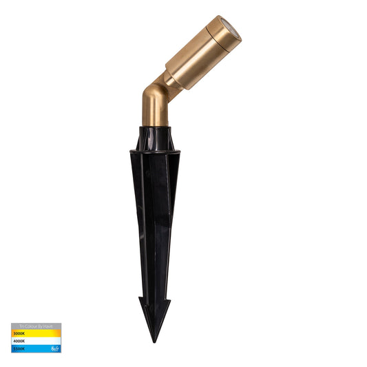 Cilindor Brass 3w LED Garden Spike Light - HV1435T-BR