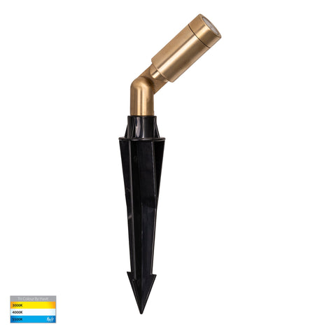 Cilindor Brass 3w LED Garden Spike Light - HV1435T-BR