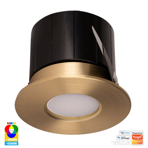 HV5511RGBCW-BR- Prime Brass Coloured Fixed RGBCW WIFI LED Downlight - HV5511RGBCW-BR