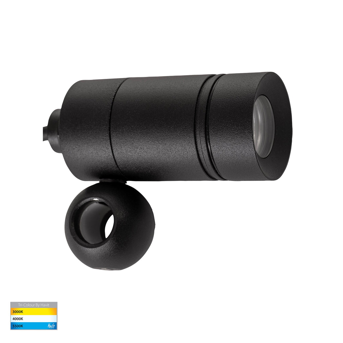 Lille Black TRI Colour LED Garden Spot Light - HV1441T-BLK
