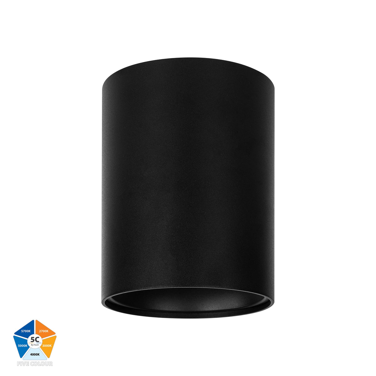 Nella Black 18w Surface Mounted LED Downlight - HV5843S-BLK