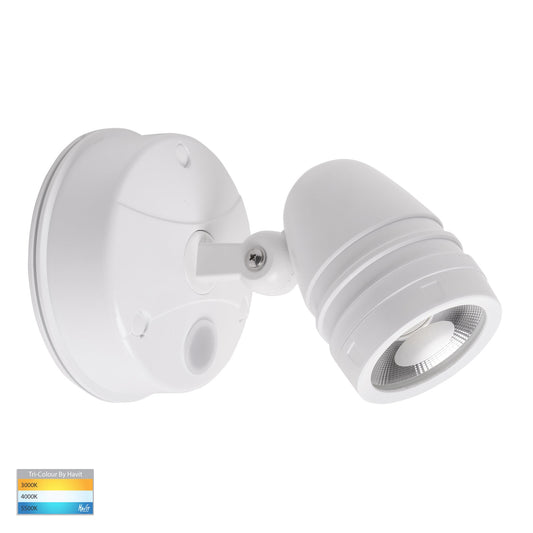 Focus Polycarbonate White Single Adjustable Spot Light With Sensor - HV3792T-WHT