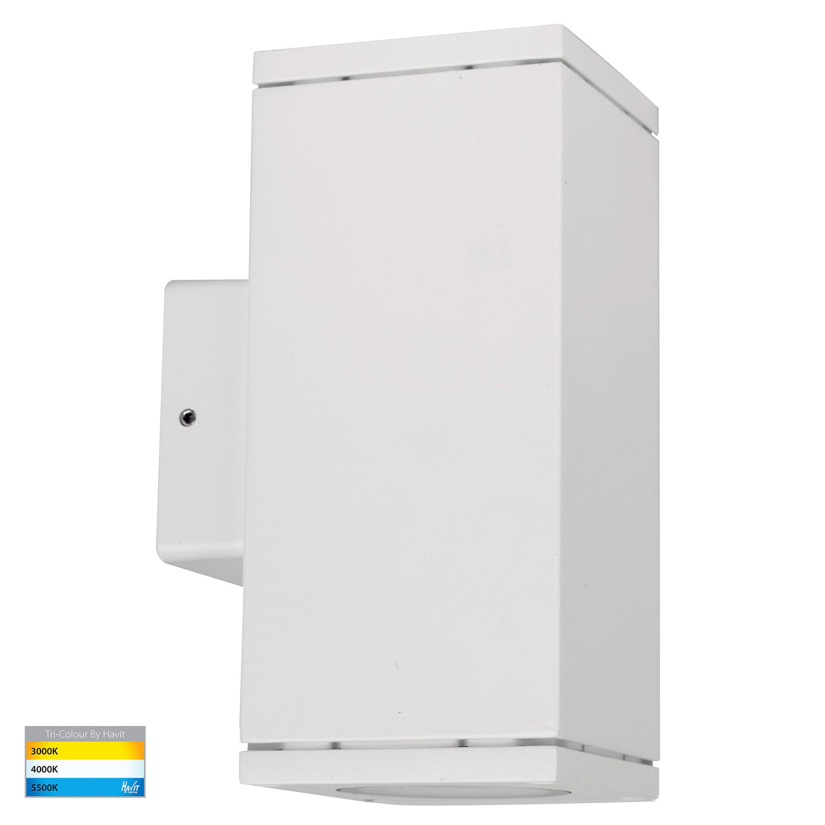 Quadru Square White TRI Colour Up & Down LED Wall Light - HV3624T-WHT