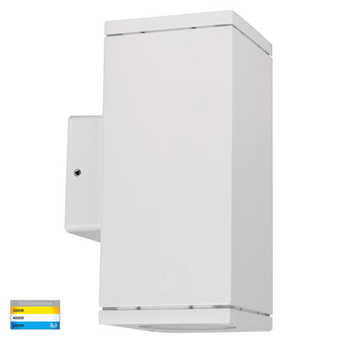 Quadru Square White TRI Colour Up & Down LED Wall Light - HV3624T-WHT