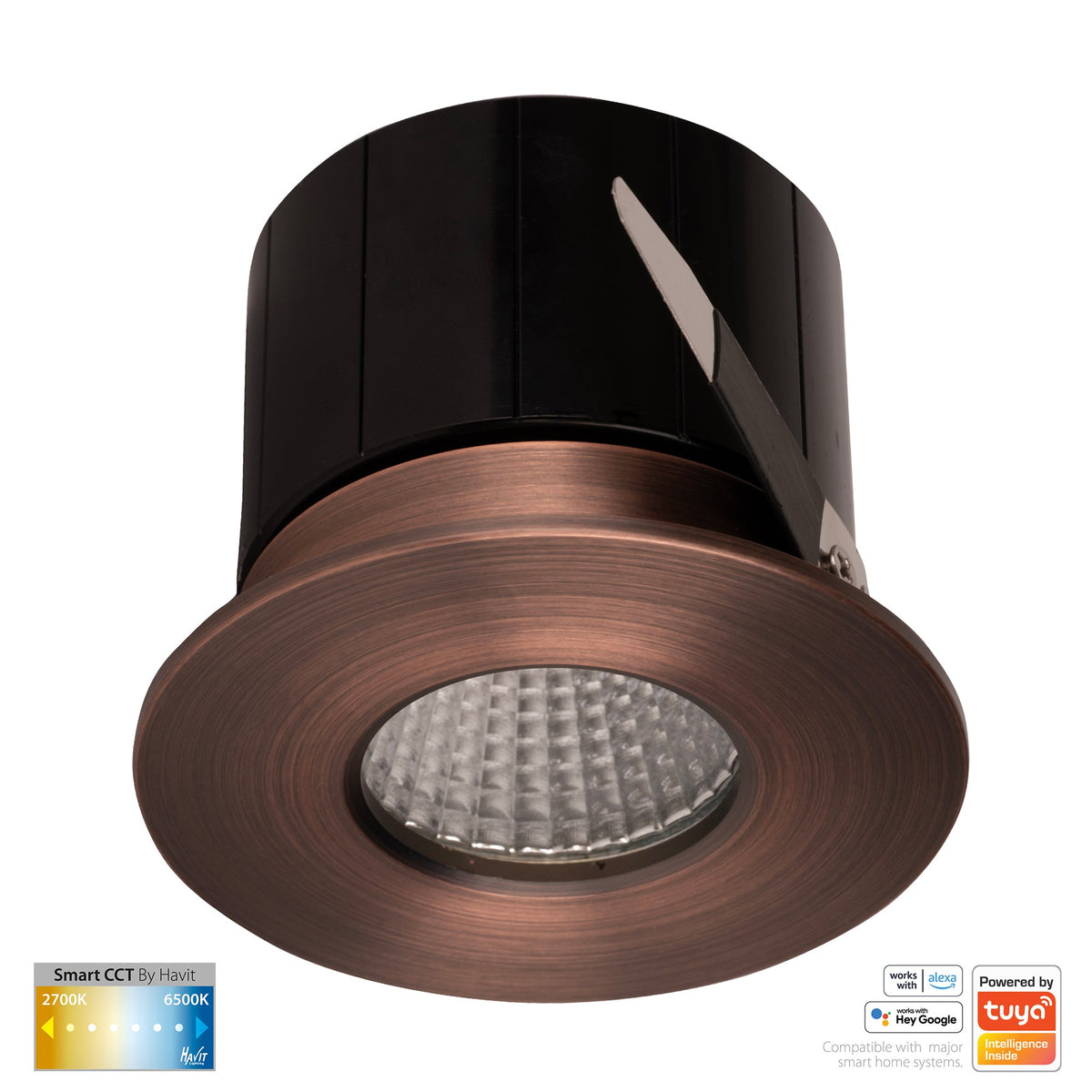 Prime Antique Brass Fixed CCT WIFI LED Downlight - HV5511CCT-AB