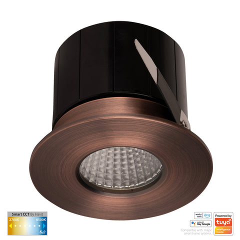 Prime Antique Brass Fixed CCT WIFI LED Downlight - HV5511CCT-AB