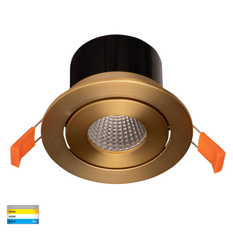 Prime Brass Coloured Tilt LED Downlight - HV5512T-BR