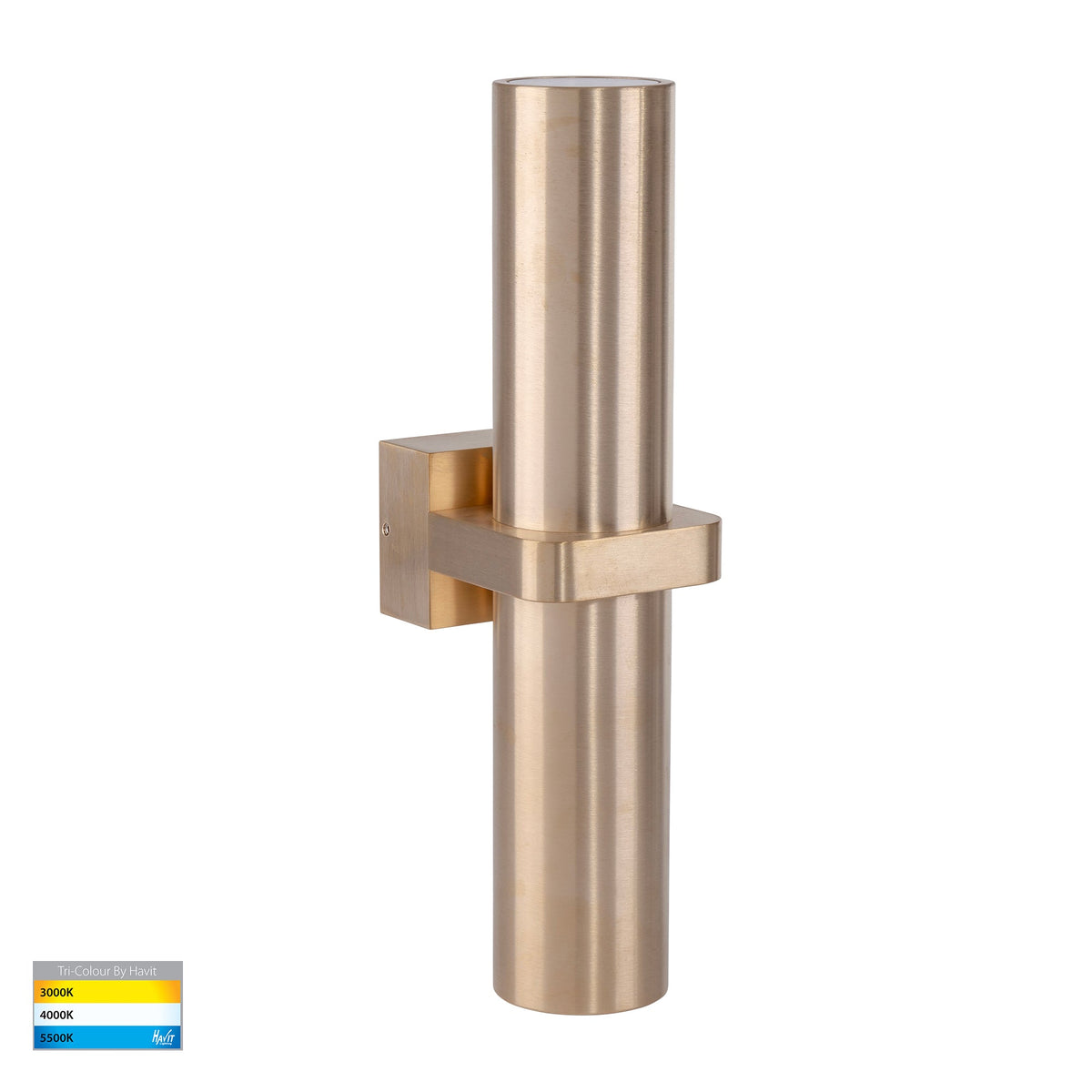 Luz Solid Brass TRI Colour Single Up & Down Wall Pillar Lights - HV10591T