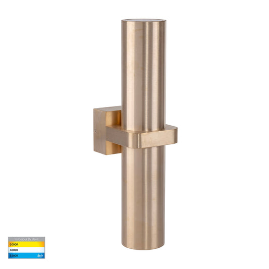 Luz Solid Brass TRI Colour Single Up & Down Wall Pillar Lights - HV10591T