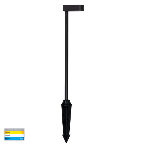 Lindri Aluminium Black LED Bollard Spike Light - HV1517T-BLK-24V