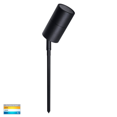 Tivah Black 316 Stainless Steel TRI Colour LED Garden Spike Light - HV1427T-SSBLK