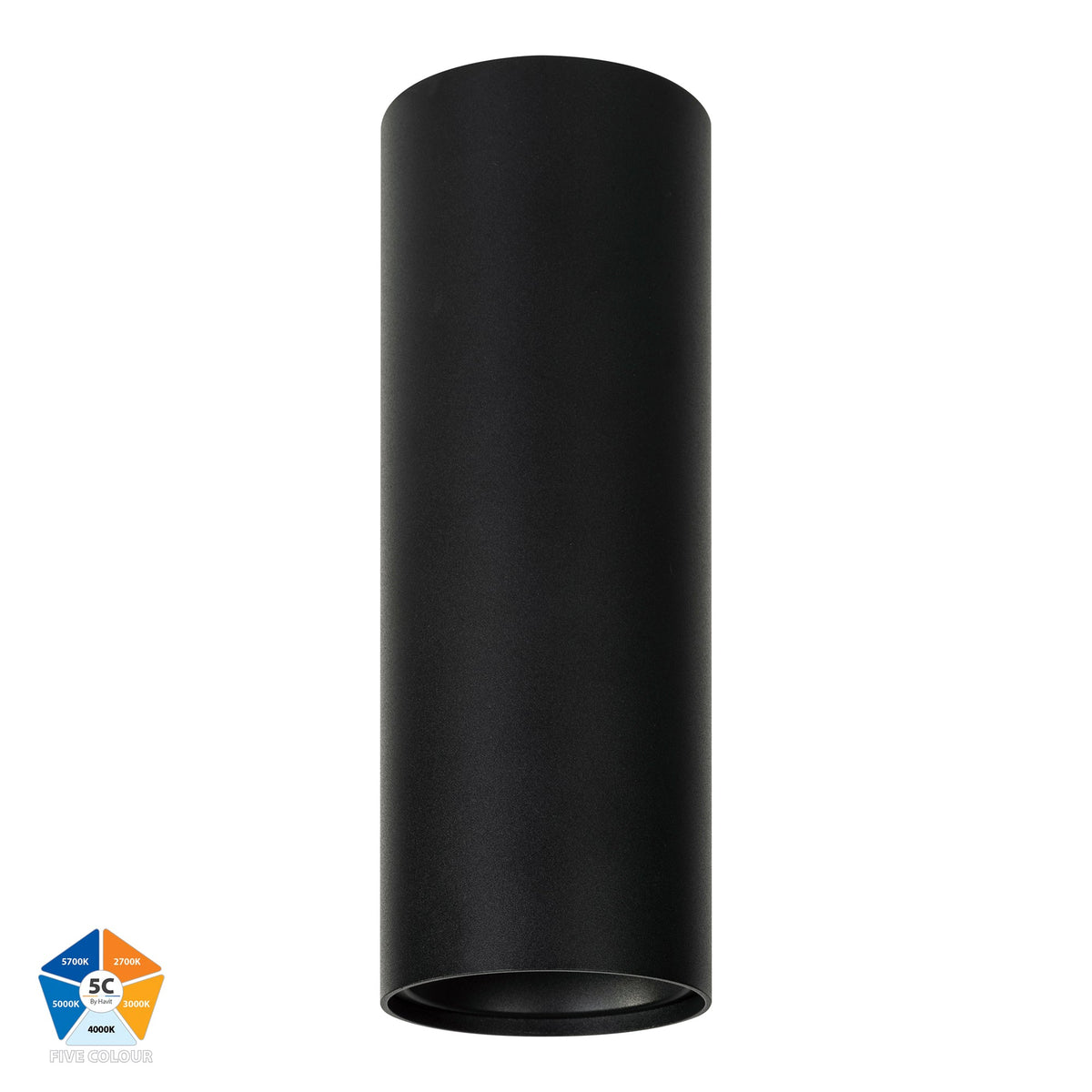 Nella Black 12w Surface Mounted LED Downlight - HV5842S-BLK-EXT