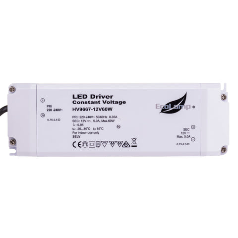 60w Indoor IP20 Constant Voltage LED Driver - HV9667-12V60W
