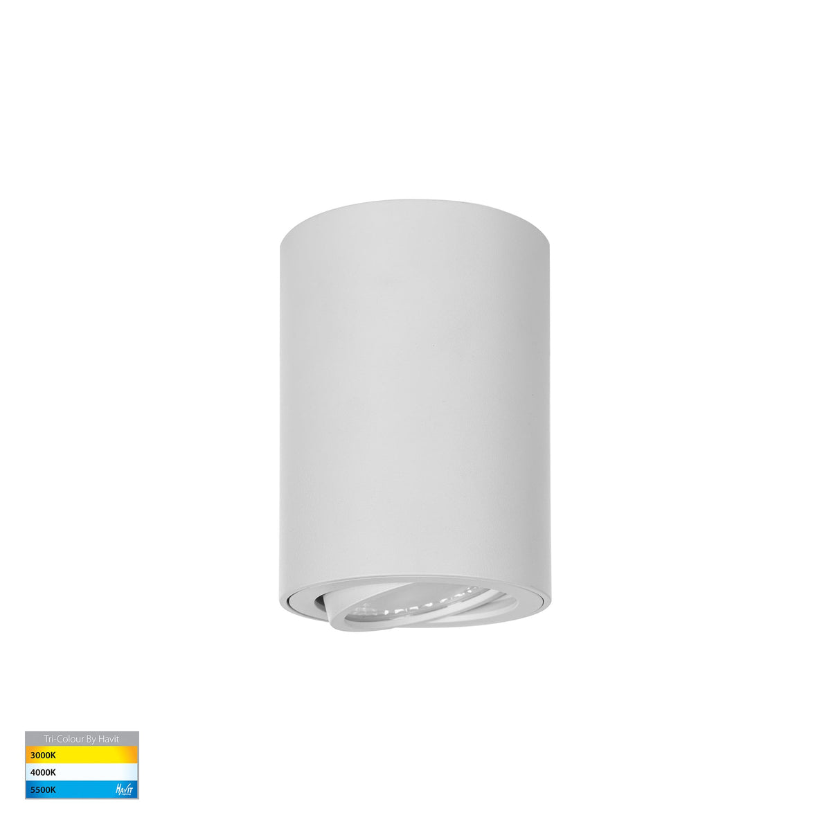 Nella 7w LED White Adjustable Surface Mounted Downlight - HV5812T-WHT-12V