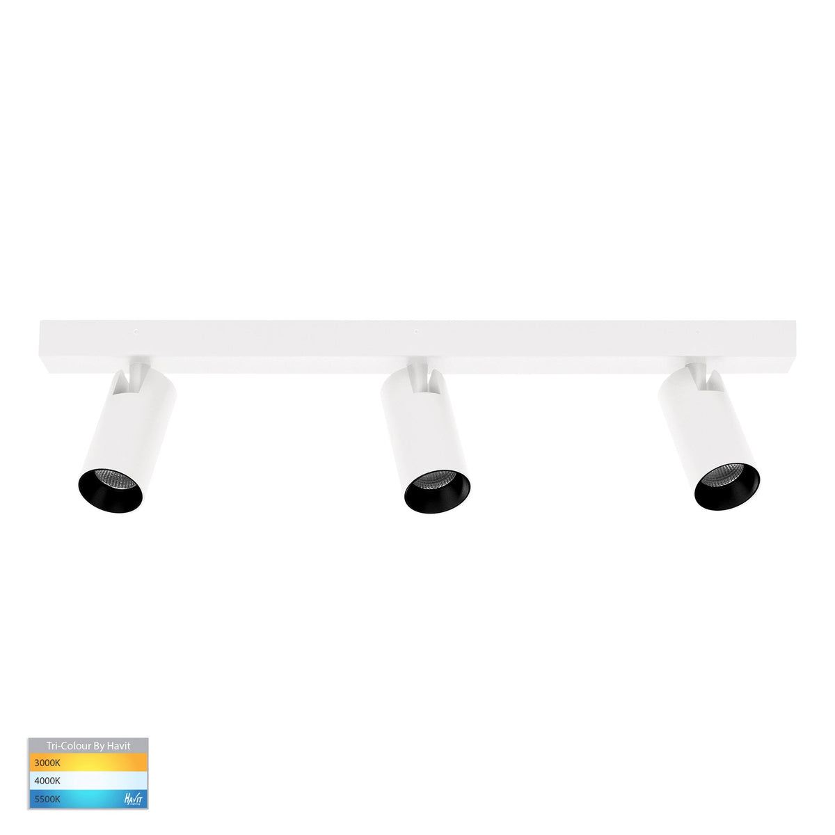 Revo White 3 Light TRI Colour Bar Light - HV4002T-3-WHT