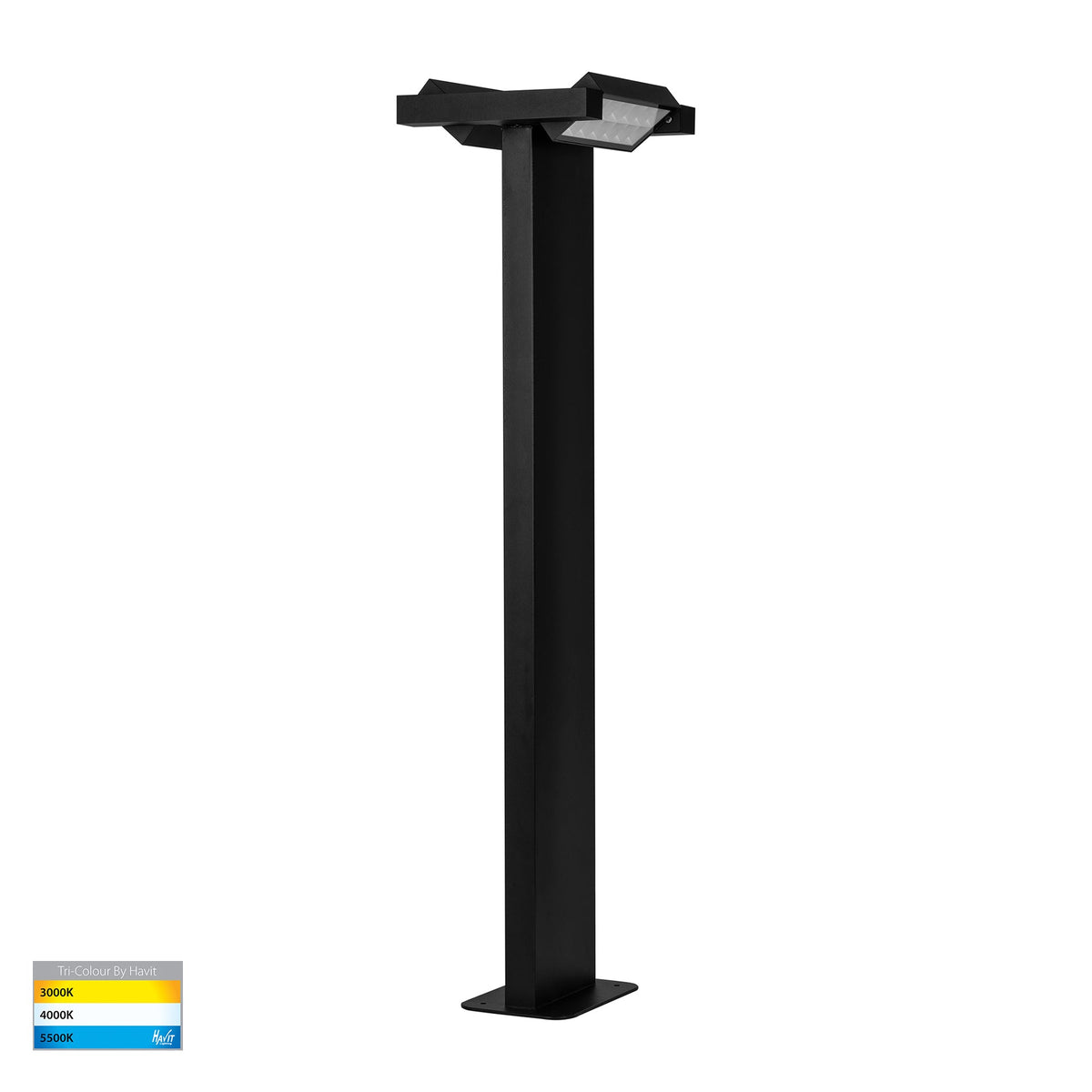 Locu Black Double Adjustable LED Bollard Light - HV1635T-BLK-240V