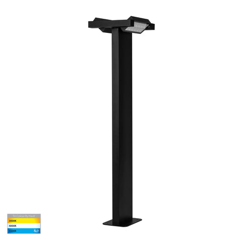 Locu Black Double Adjustable LED Bollard Light - HV1635T-BLK-240V