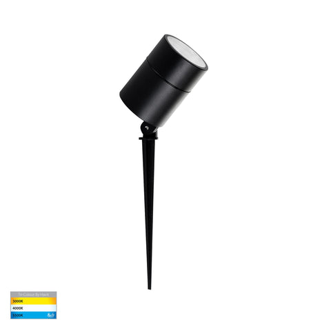 Oasis Black 12w TRI Colour LED Garden Spike Light - HV1429T-12W