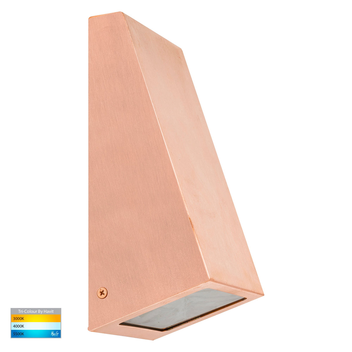 Taper Copper TRI Colour LED Wedge Wall Light - HV3601T-CP