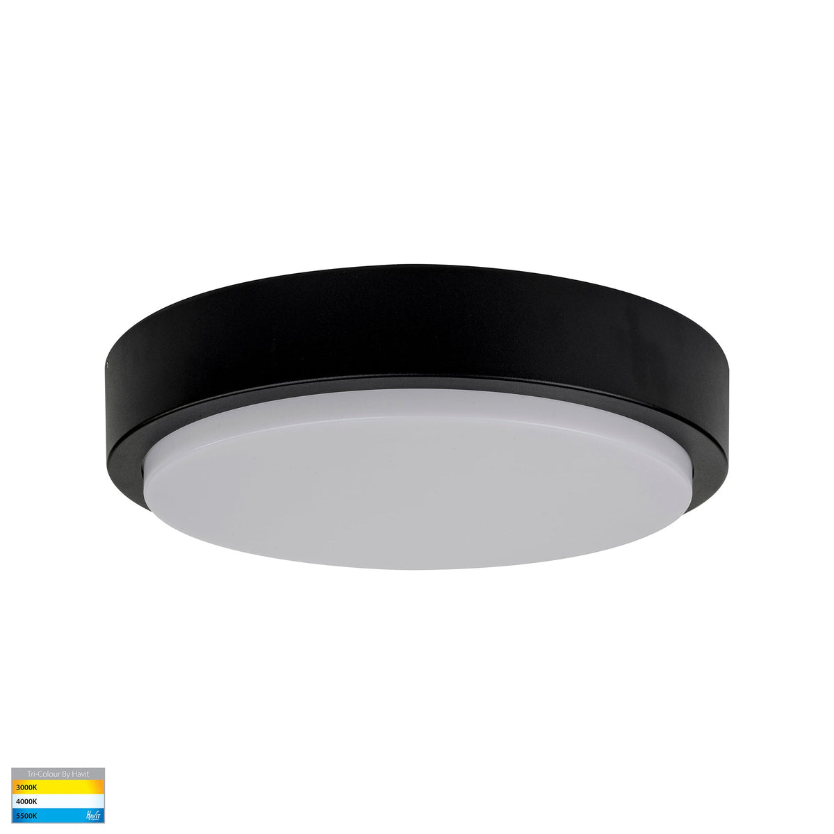 Liptor Black 30w Ceiling Mounted LED Oyster - HV36053T-BLK