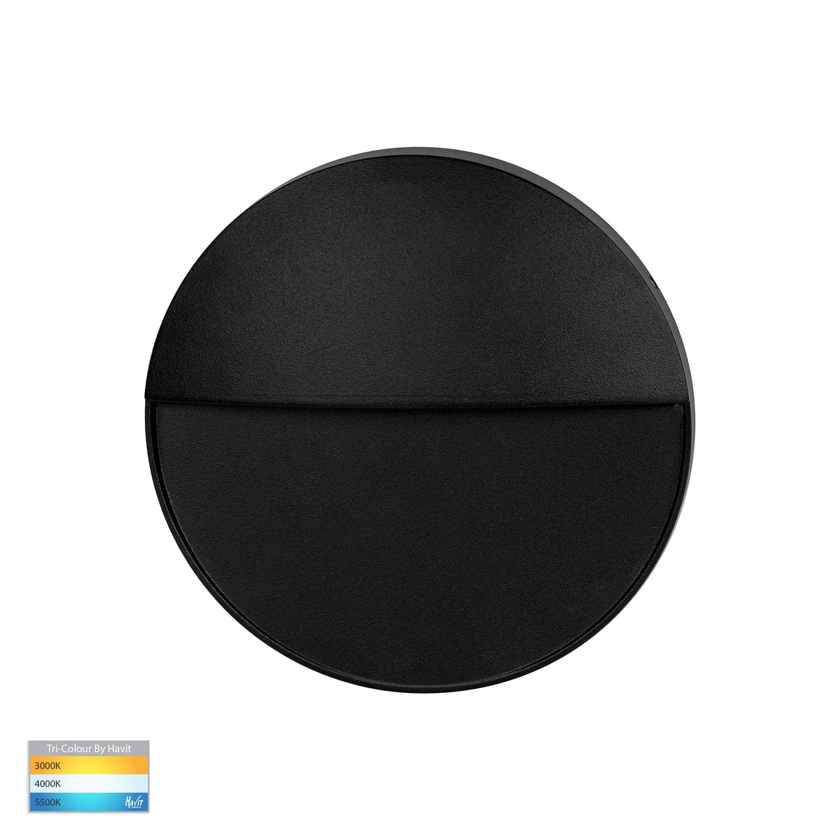 Fino Black Round LED Outdoor Step Light - HV3268T-BLK-12V-RND