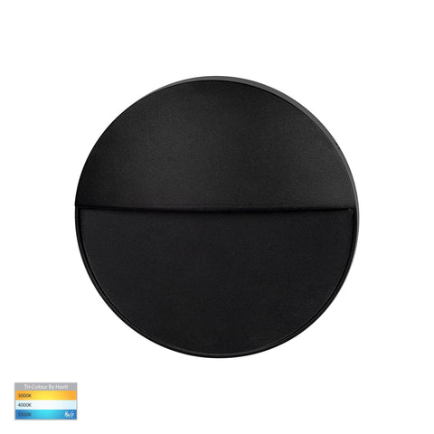 Fino Black Round LED Outdoor Step Light - HV3268T-BLK-12V-RND