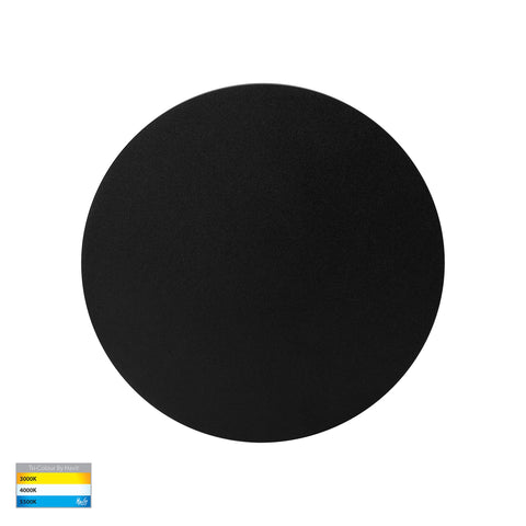 Halo Black TRI Colour LED Wall Light - HV3592T-BLK