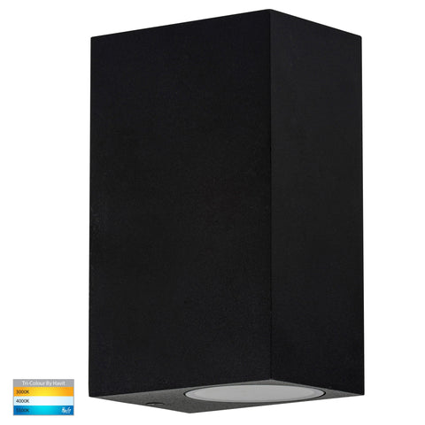 Accord Black TRI Colour Up & Down LED Wall Light - HV3632T-BLK