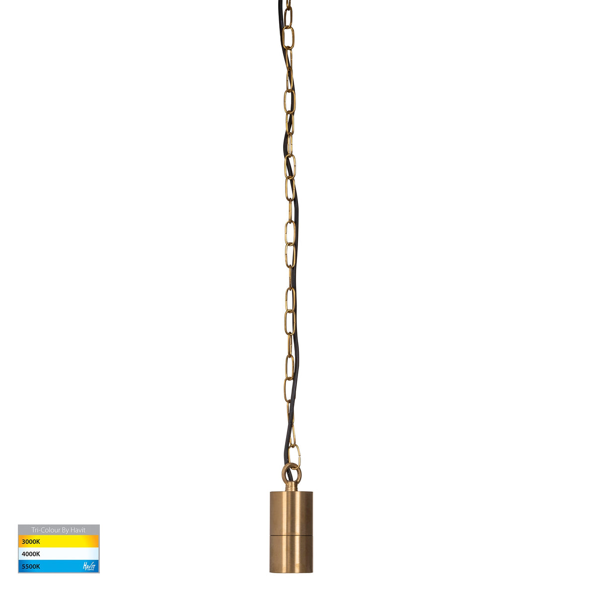 Tivah Solid Brass LED Pendant - HV5902T-BR-12V