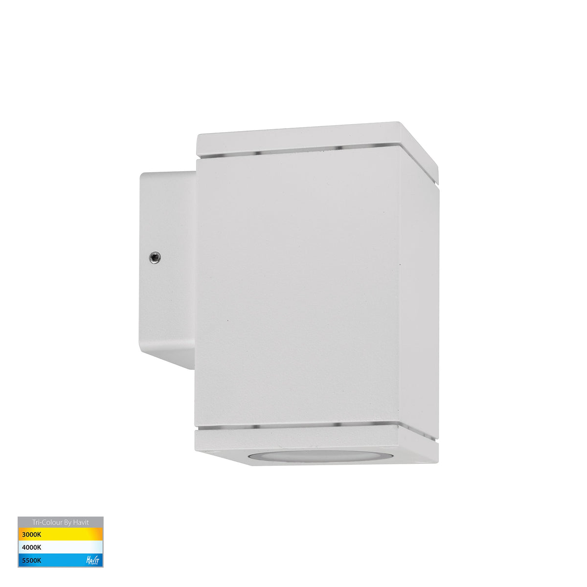 Quadru Square White TRI Colour Fixed Down LED Wall Light - HV3623T-WHT