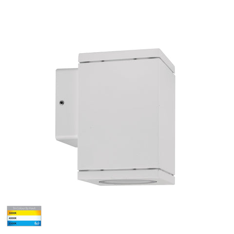 Quadru Square White TRI Colour Fixed Down LED Wall Light - HV3623T-WHT