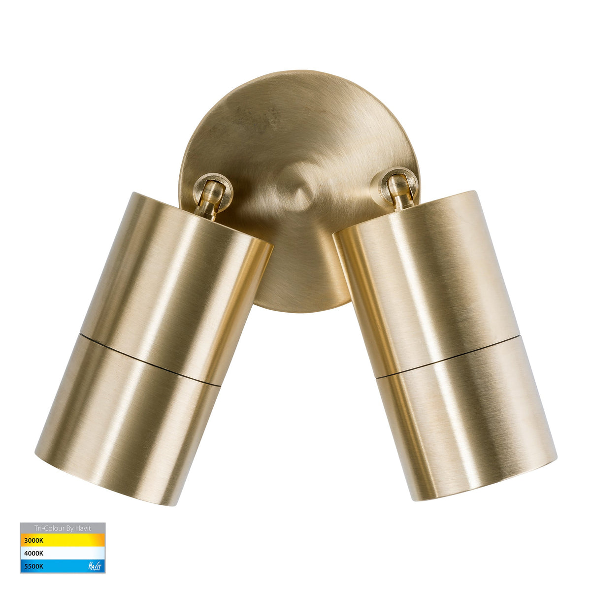 Tivah Solid Brass TRI Colour Double Adjustable Wall Pillar Lights - HV1355T