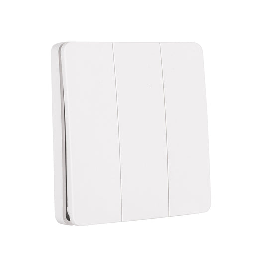 Three Gang White Wireless Self Powered Wall Switch - HV9263
