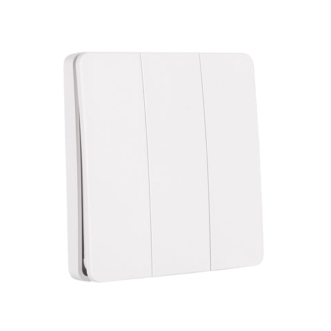 Three Gang White Wireless Self Powered Wall Switch - HV9263